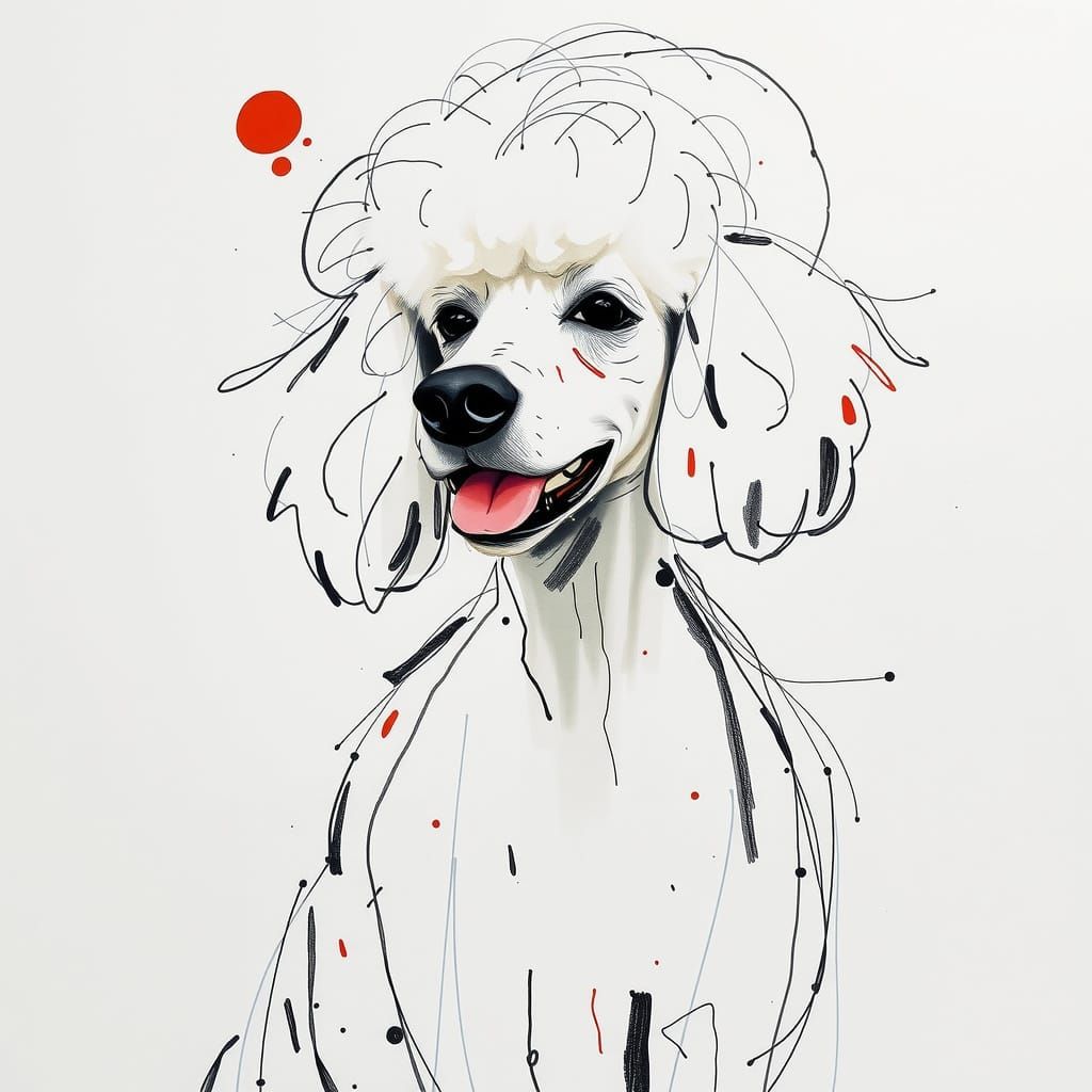 Majestic Poodle in Vibrant Abstract Expression
