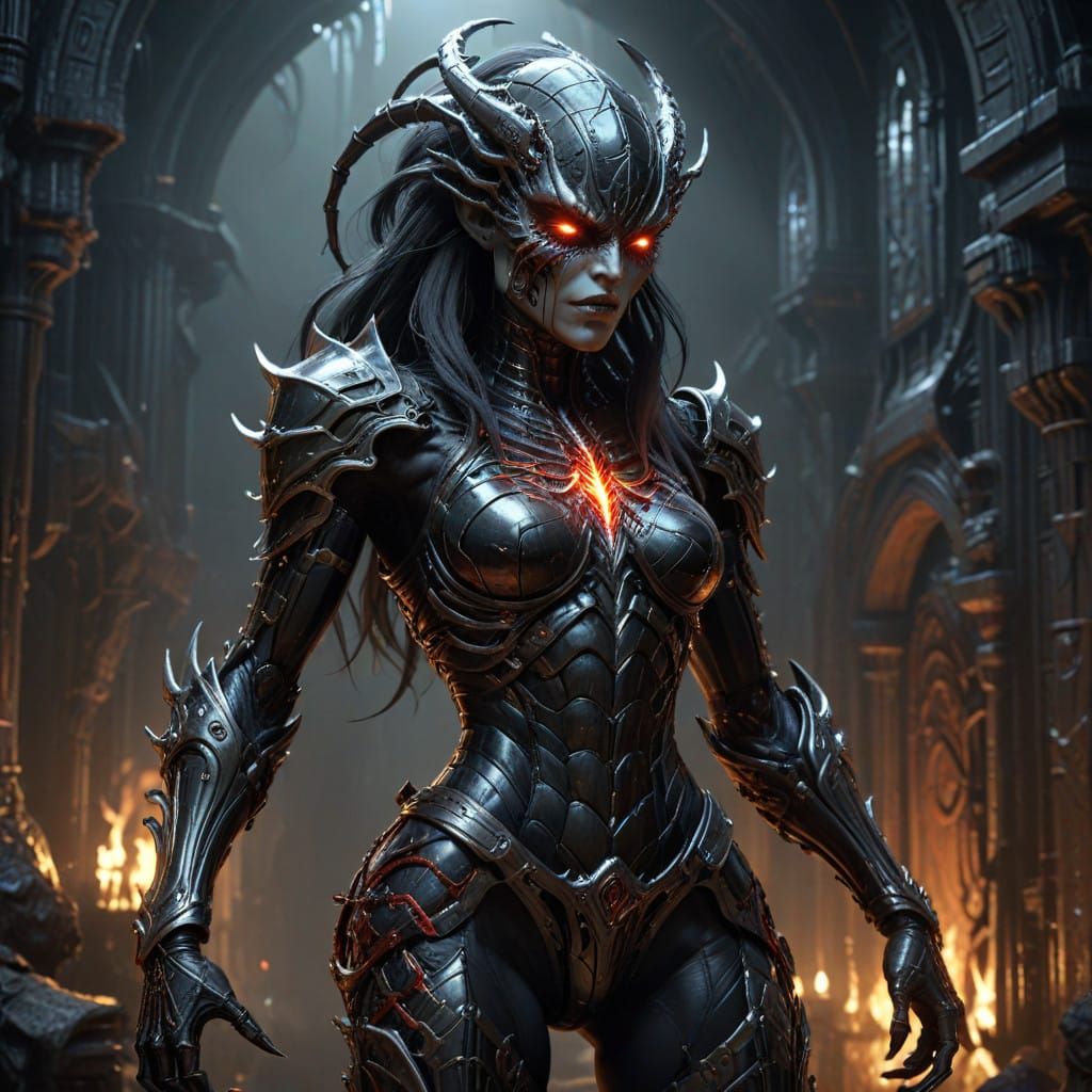 Arachnid Sorceress in Ornate Armor