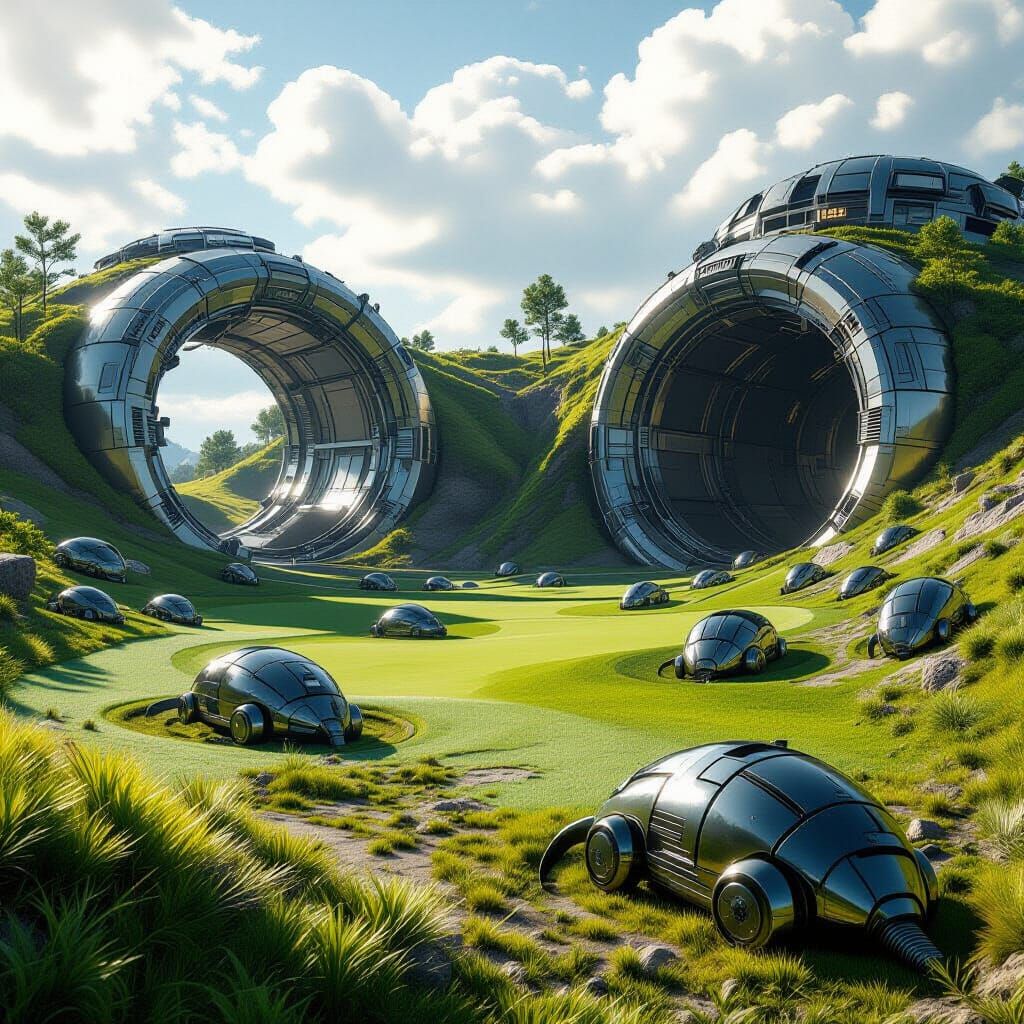 Sci-Fi Golf Course Ravaged by Giant Moles