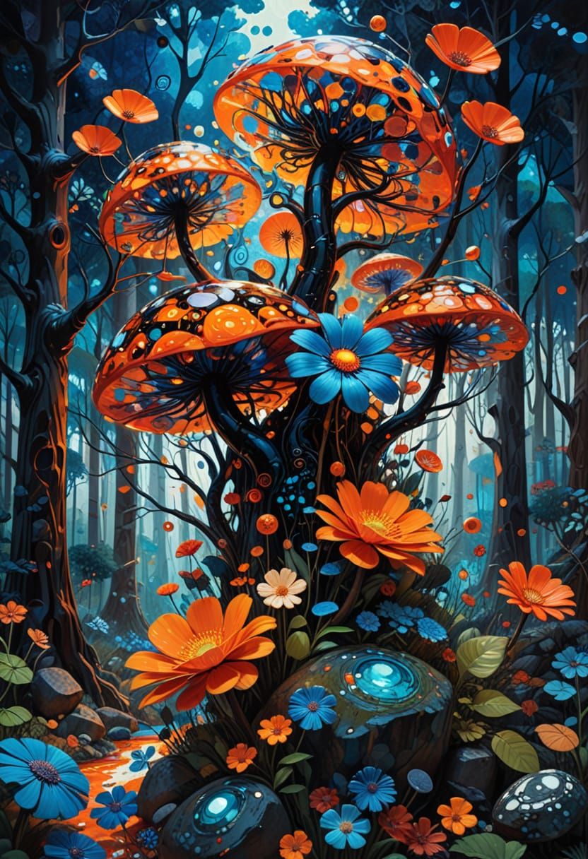 Vibrant Pop Art Forest Masterpiece