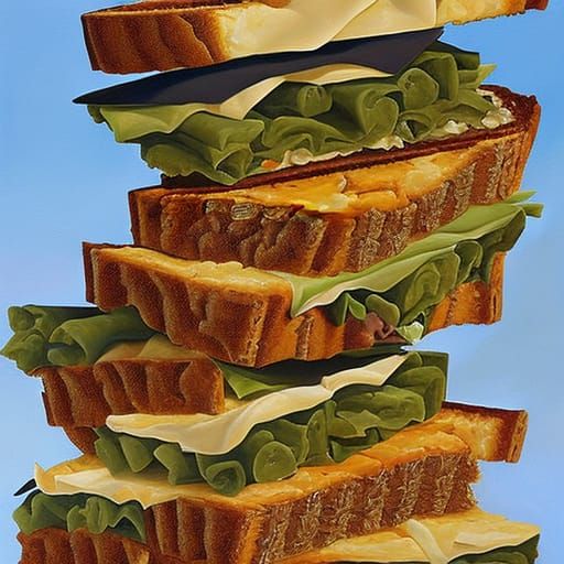 Grotesque Cubist Sandwich with Human Limbs