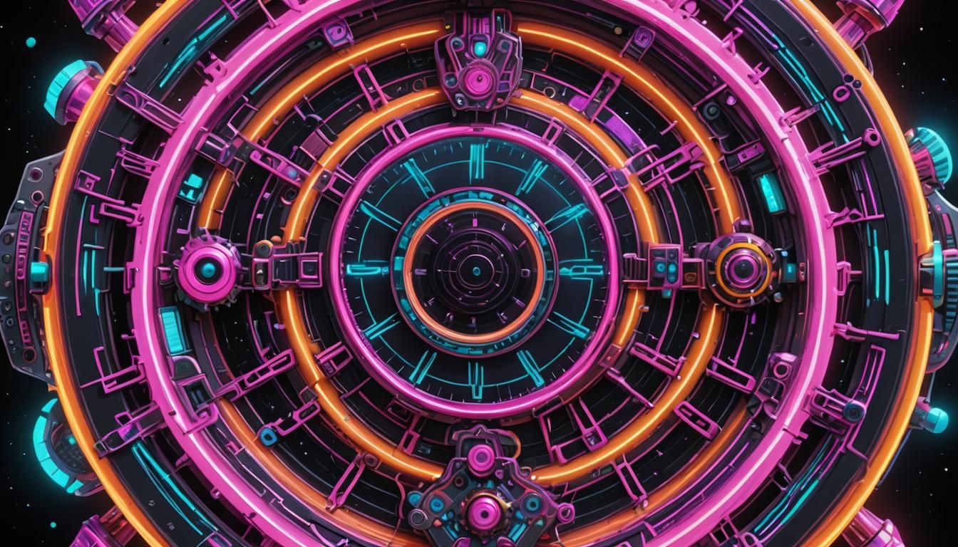 Jeweled Stopwatch Spaceship in Biopunk Style