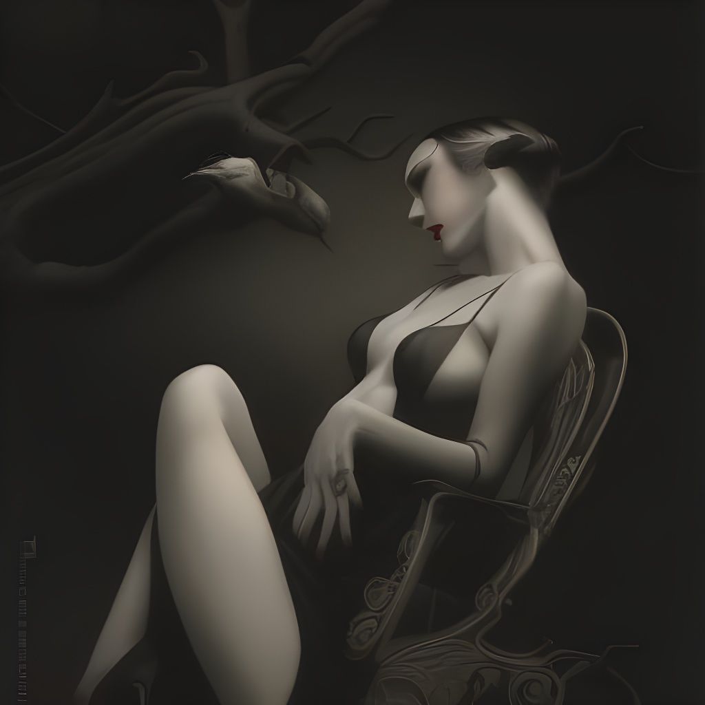 Romantic Noir: A Hyperdetailed Dreamcore Scene