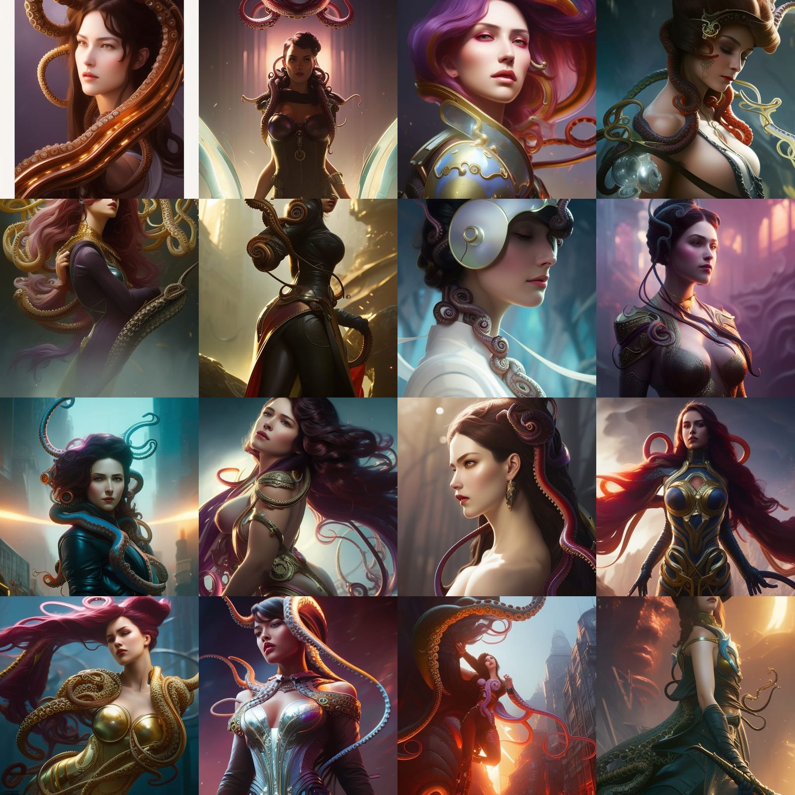 Tentacle Transformation: Portrait in Detailed Digital Art