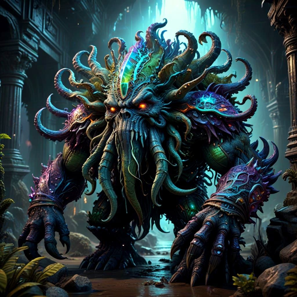 Hyperdetailed Lovecraftian Monster Concept Art