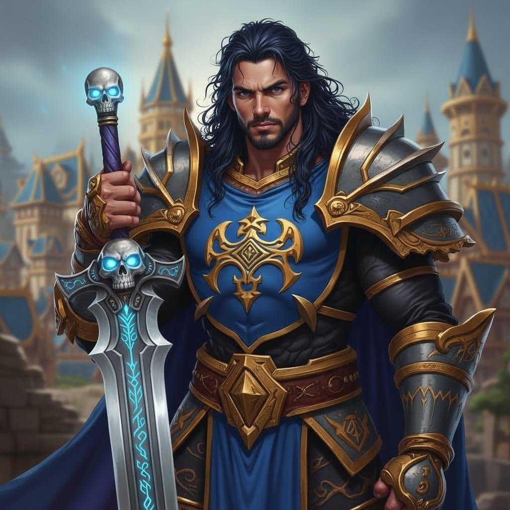 Warcraft Warrior King Averis in Heroic Pose