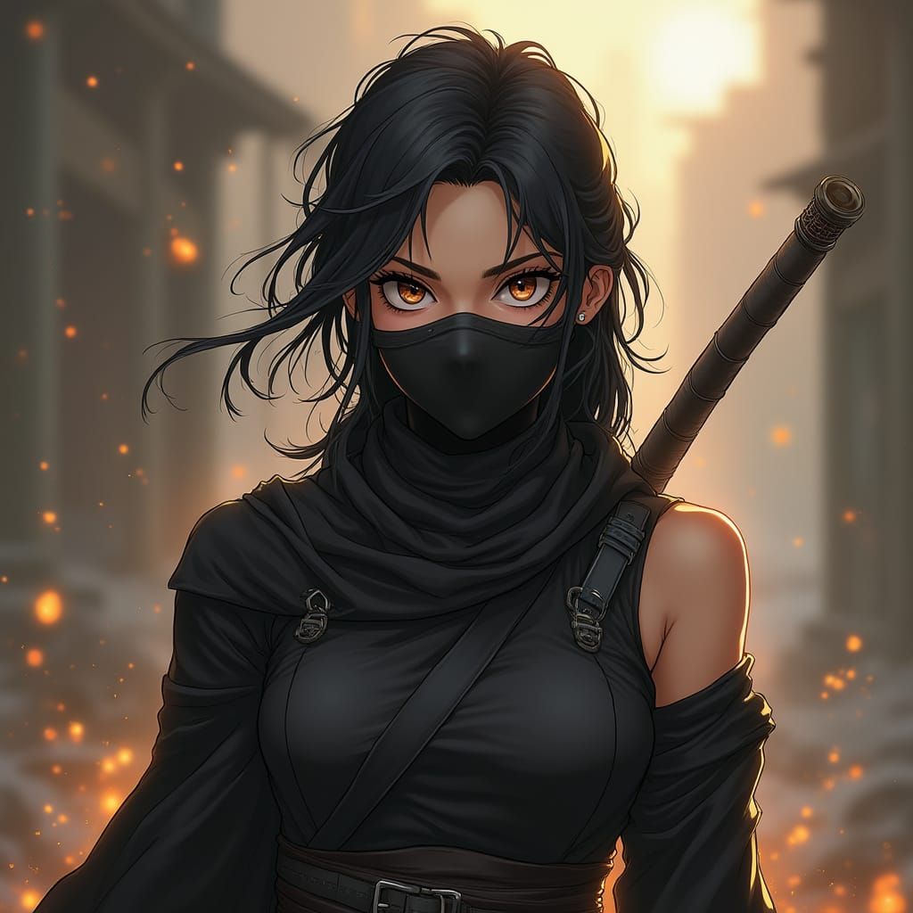 Agile Female Ninja in Action