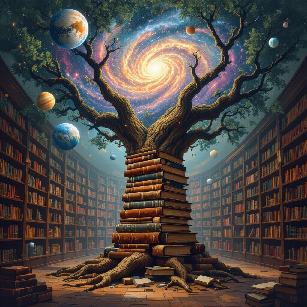 Celestial Library: A Cosmic Tree of Knowledge
