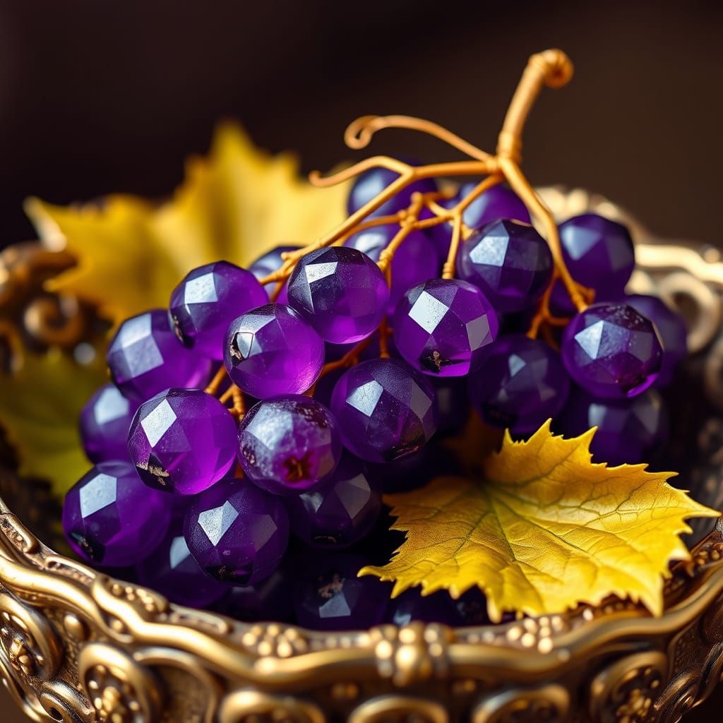 Gemstone Grapes in Fabergé Style