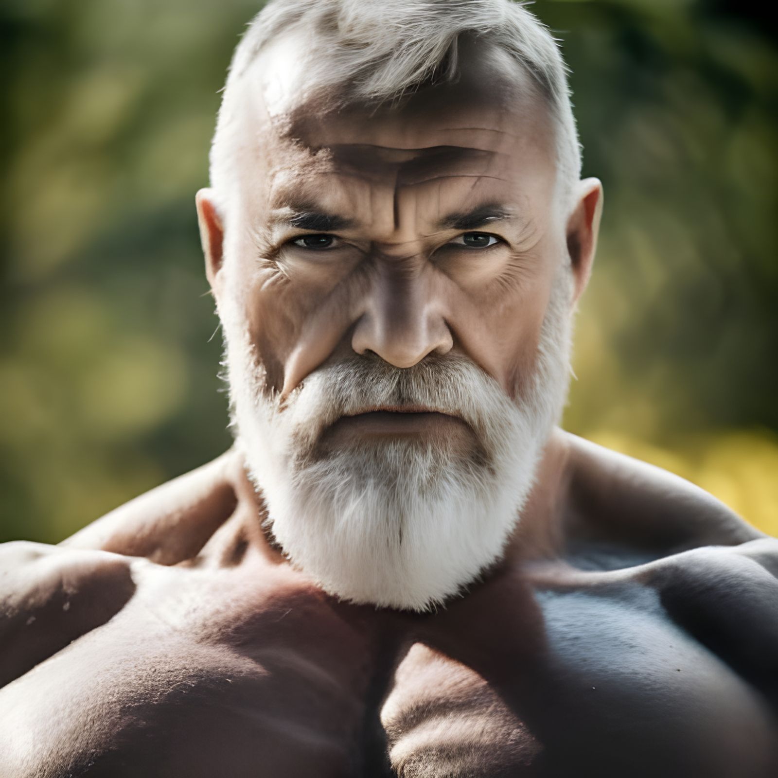 Attractive Older Bodybuilder as Conan, Professional Photogra...