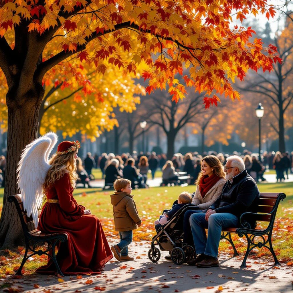 Autumn Angel Observing Park Life