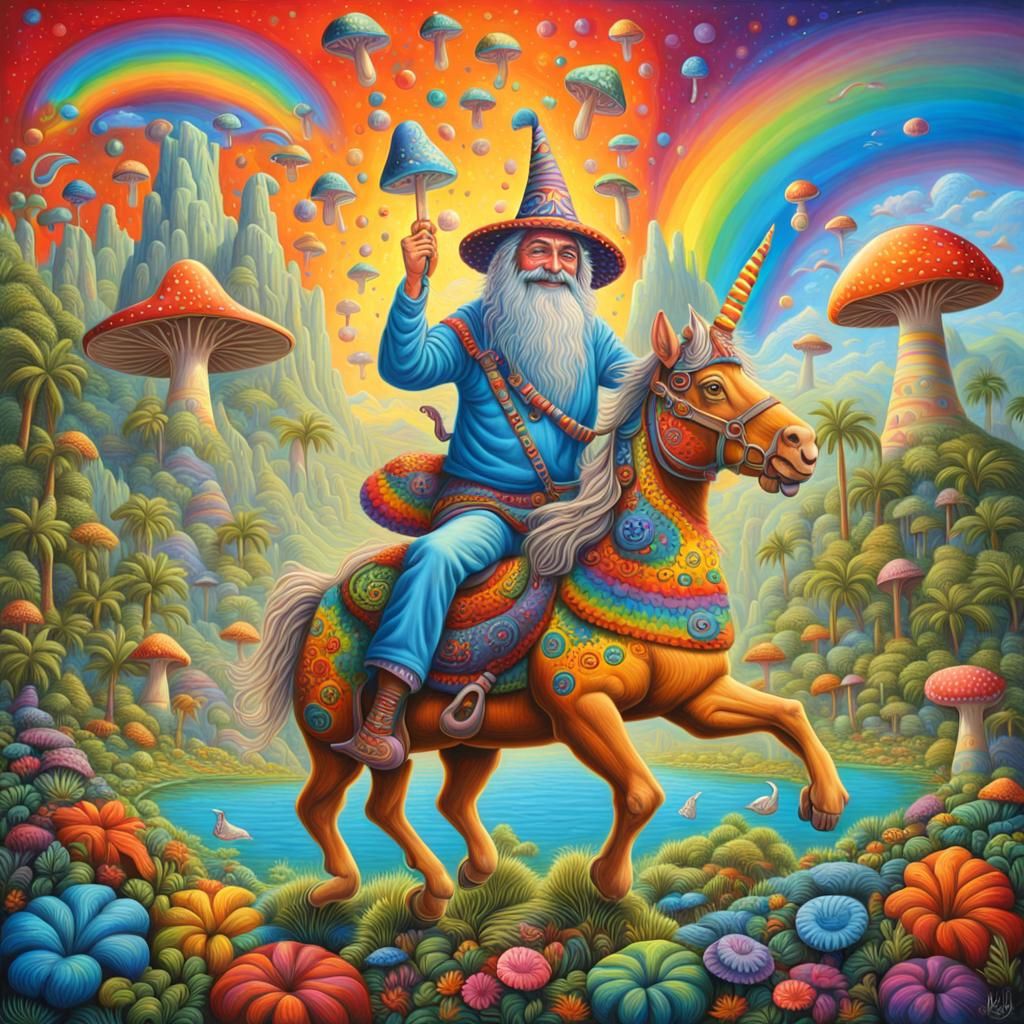 Magic unicorn wizard of yester year