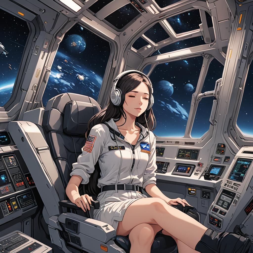Girl Sleeping in Spaceship, Anime Key Visual