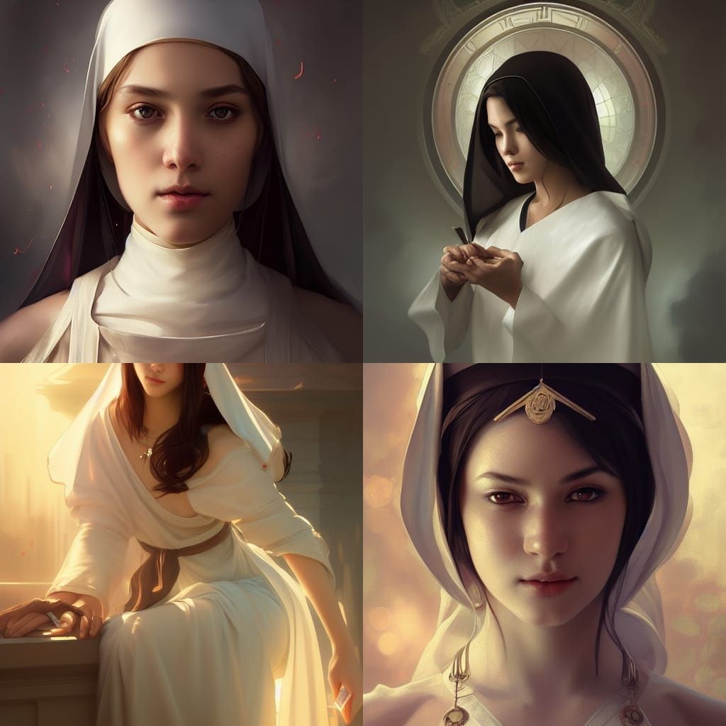 Composite Portrait in Art Nouveau Style