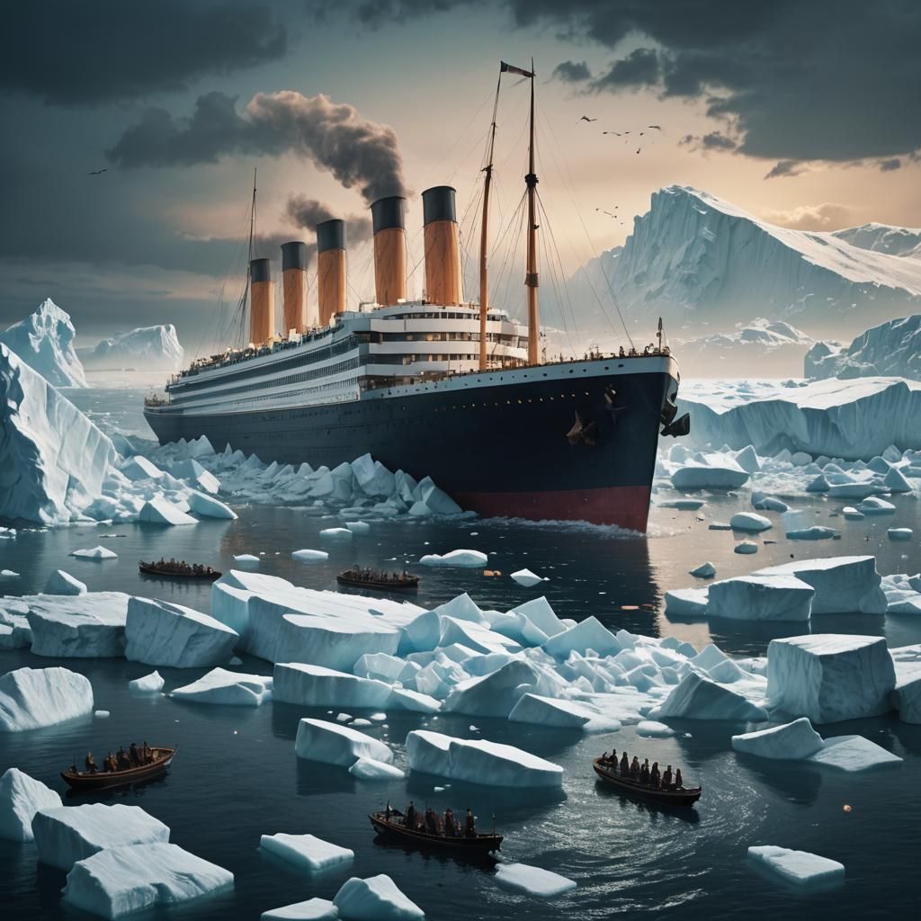 The Sinking of the Titanic: a Cinematic Film Still