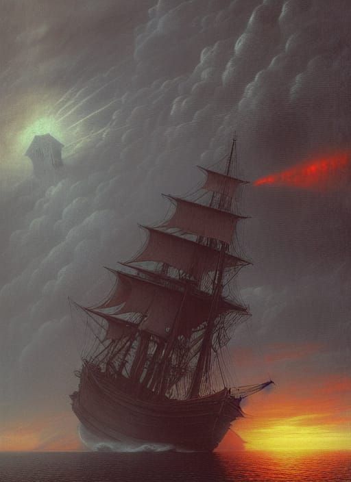 Flying Dutchman Ghost Ship on Haunted Seas