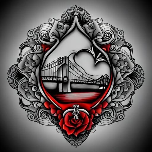 England Australia Citizenship Tattoo Design Sketch