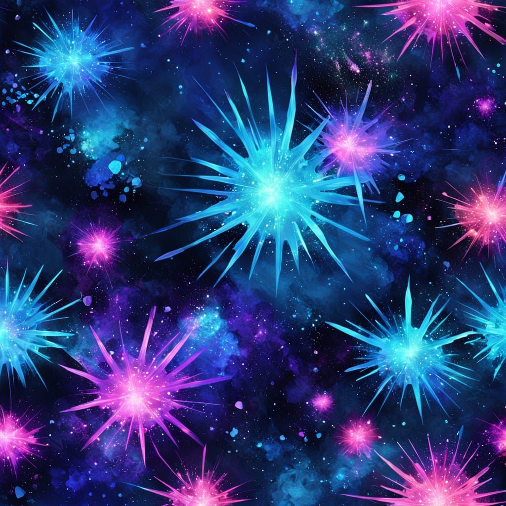 Cosmic Dreamscape with Cracked Mind Pieces and Neon Thoughts