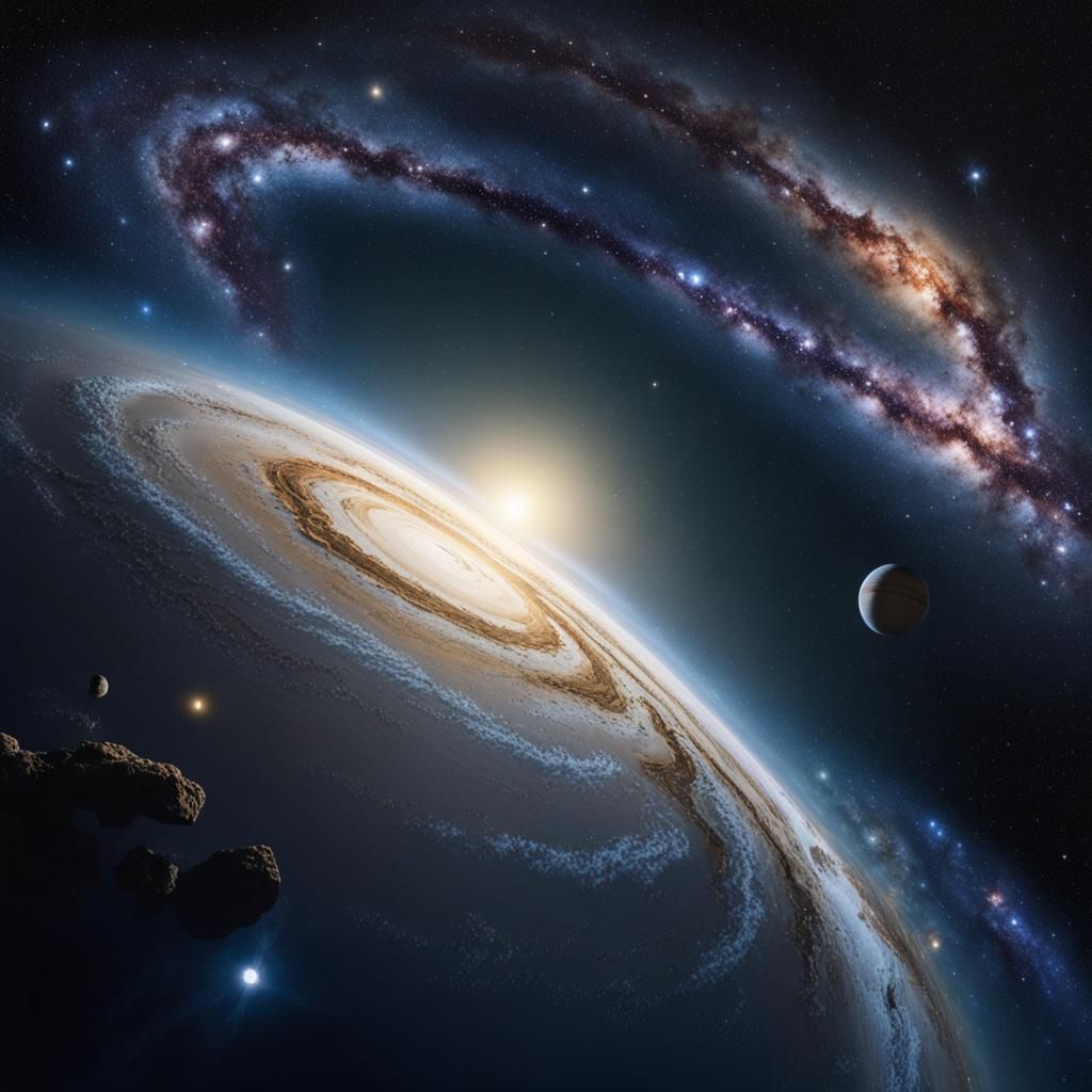Spectacular Milky Way Galaxy with Planets and Stardust