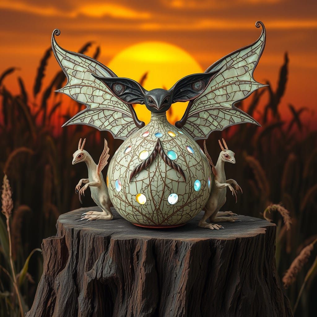 Divine Deities in Translucent Robes with Animal Elements