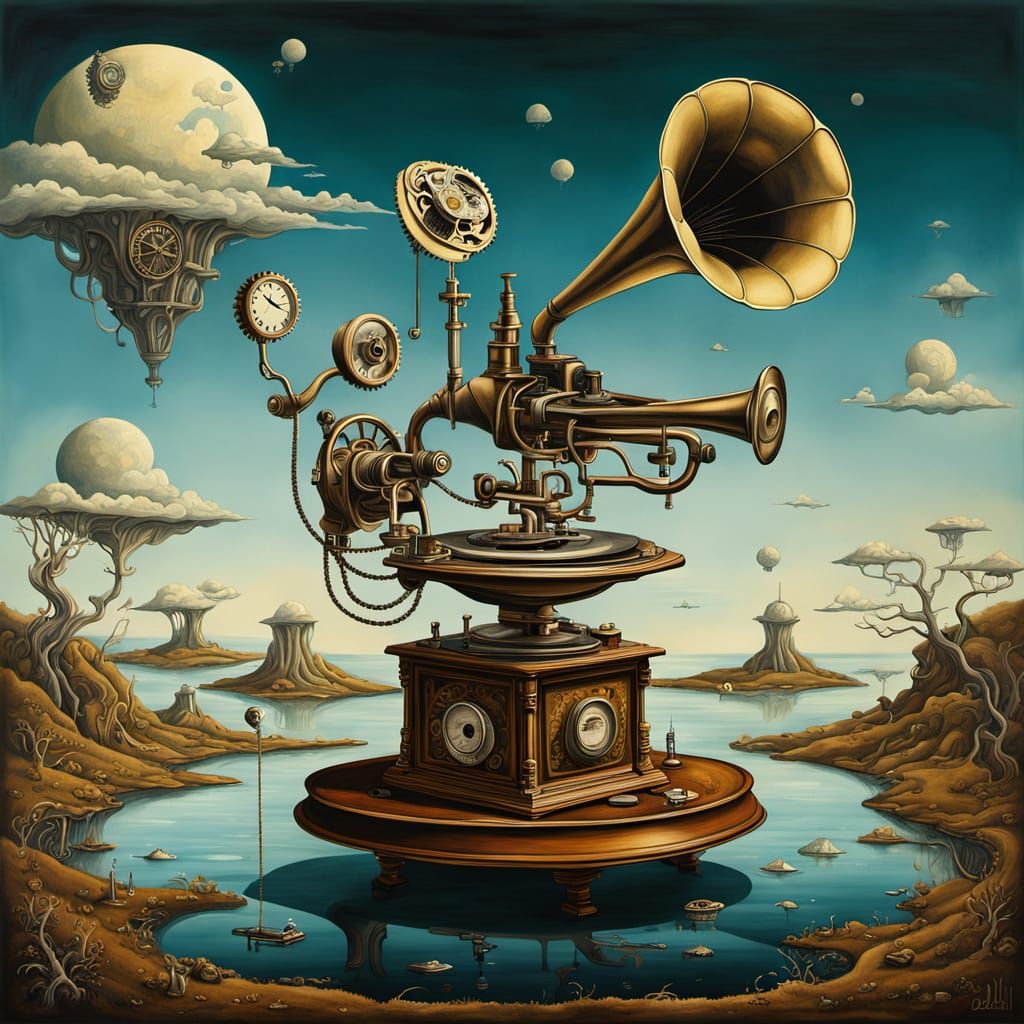 Clockwork Trees & Floating Islands Surreal Dreamscape