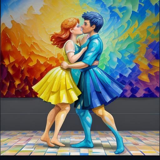 Impasto Beach Portrait in Expressionist Style