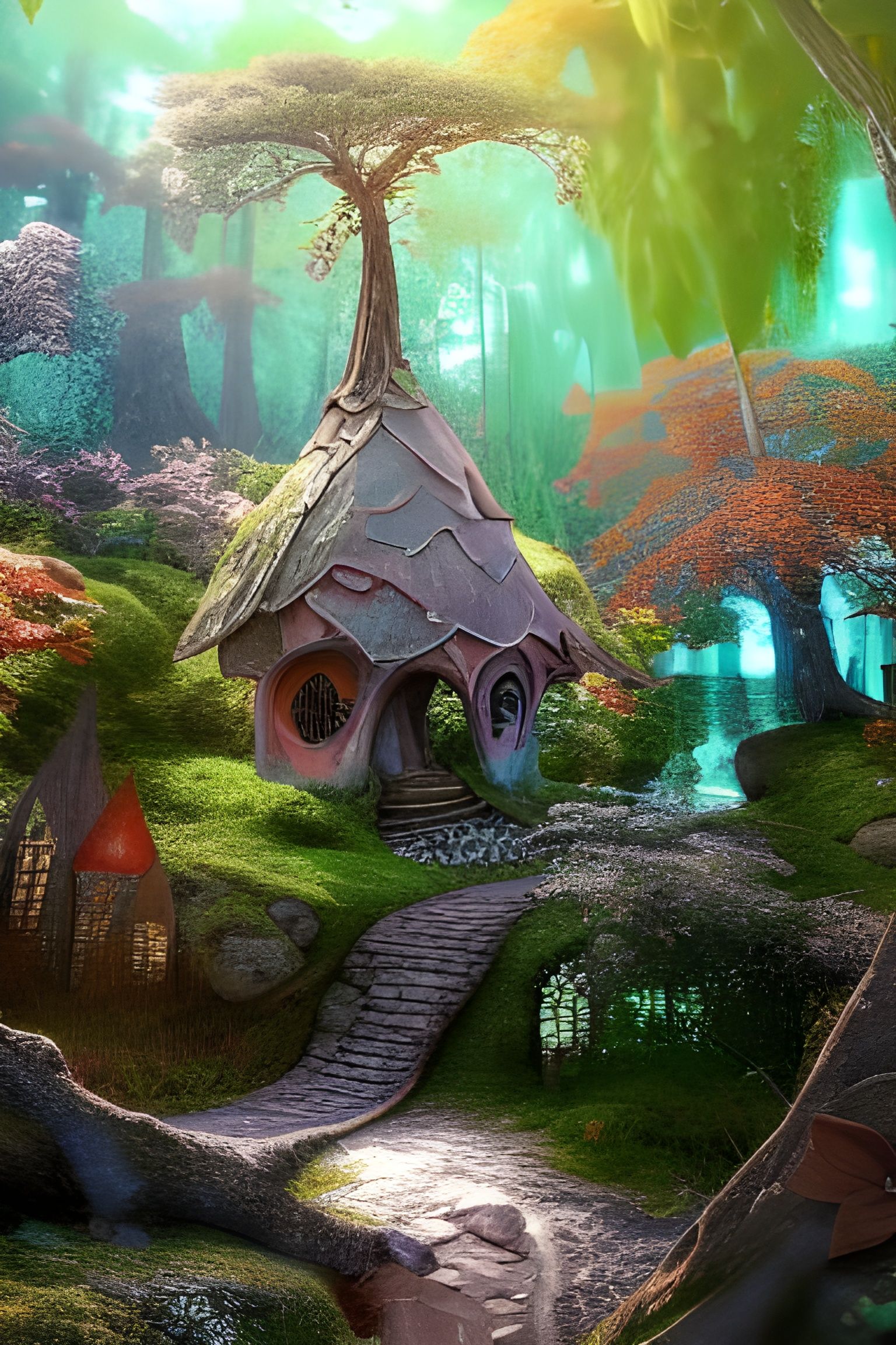 Enchanting Fairy Treehouse Concept Art in Deep Color