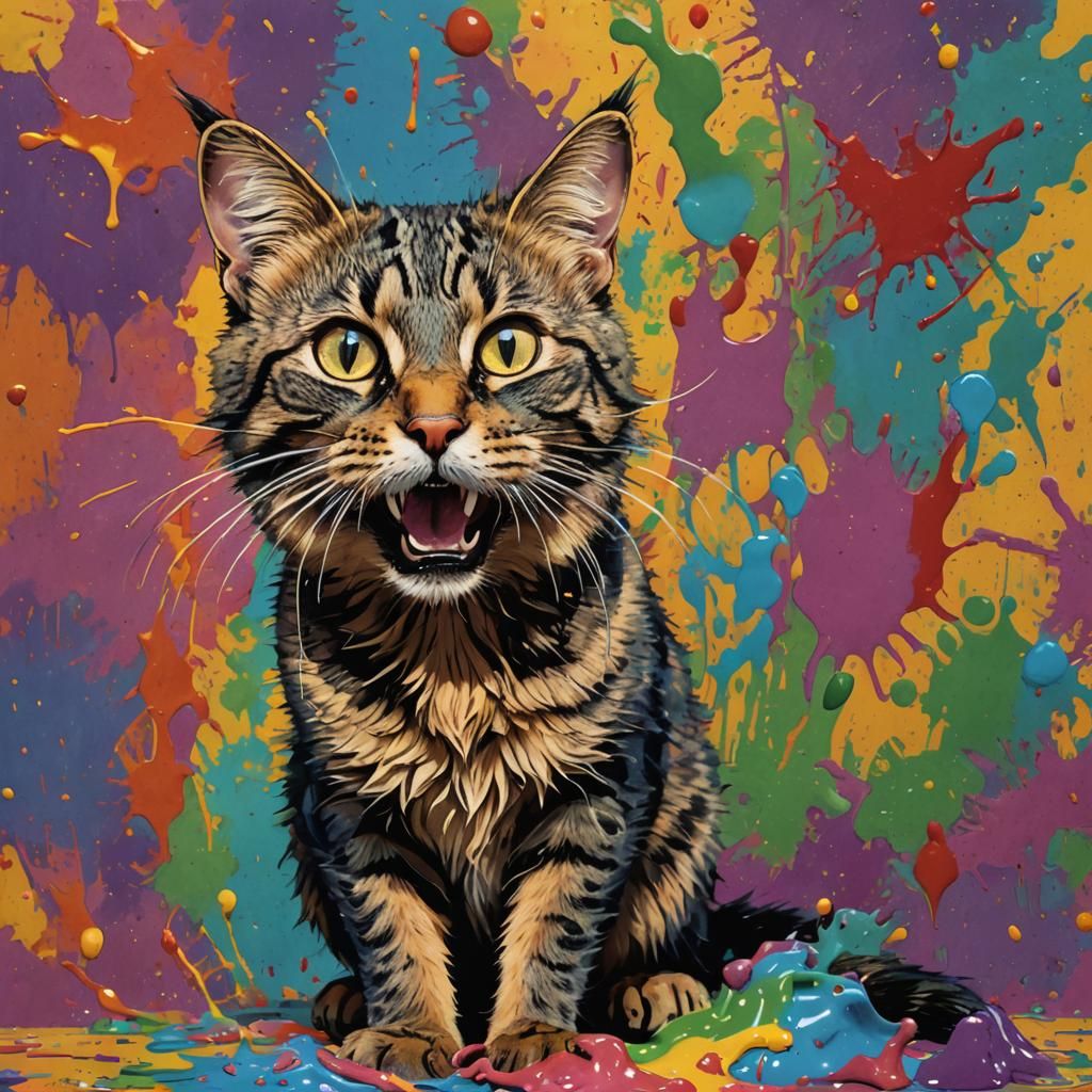 Hyperrealistic Smelly Cat Concept Art with Dramatic Lighting