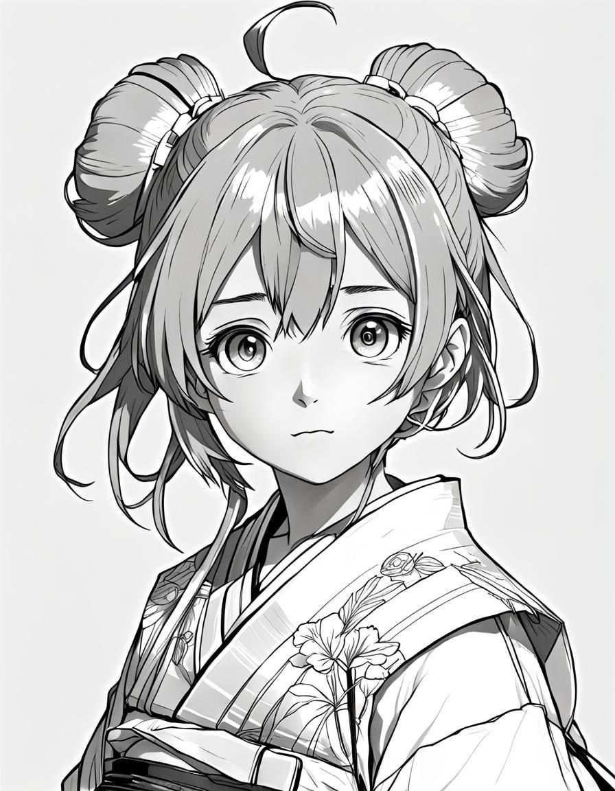 Anime Sketch in Japanese Manga Style