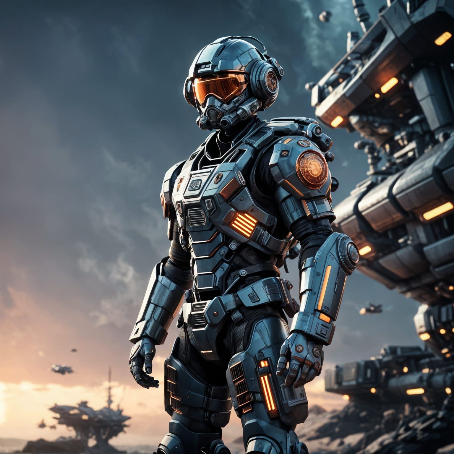 Epic Sci-Fi Mech Pilot in Cinematic Detail