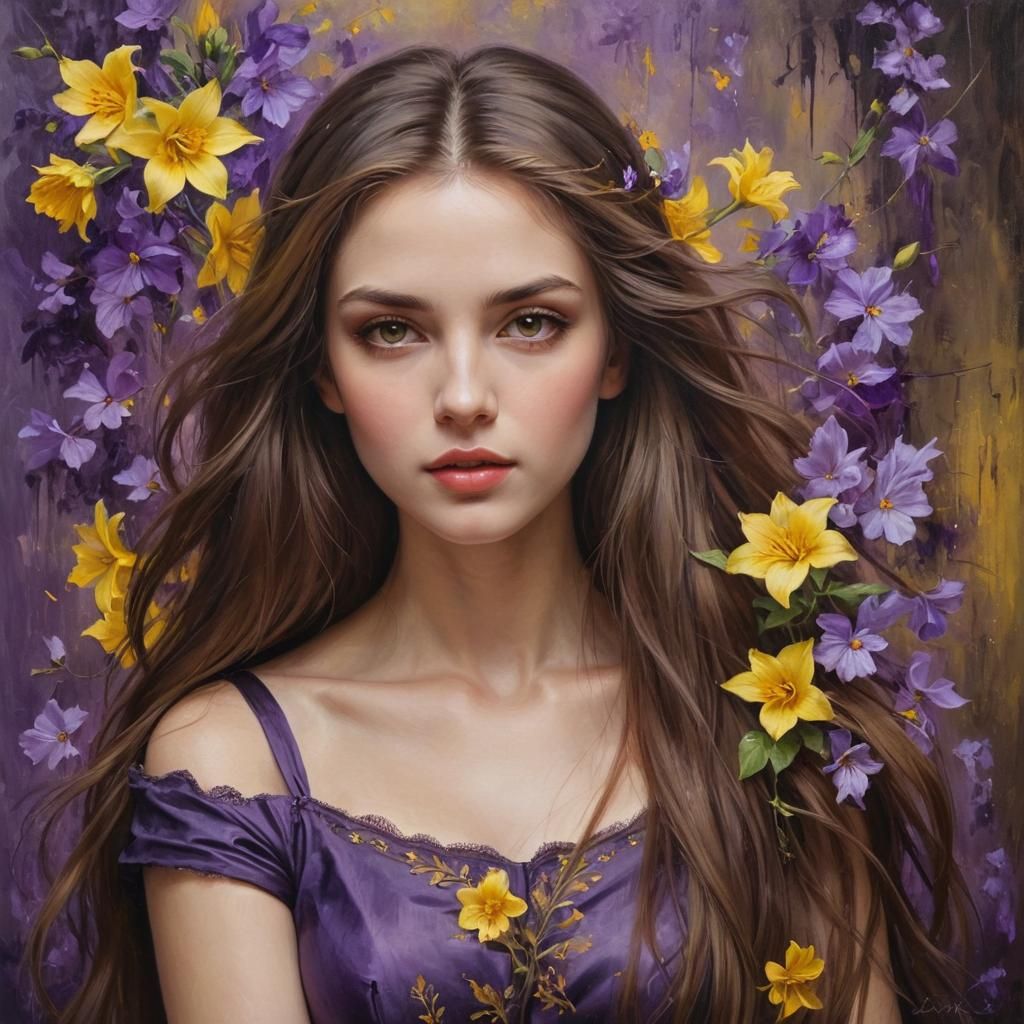 portrait of a stunning woman,   a dark fantasy , Romantic er...