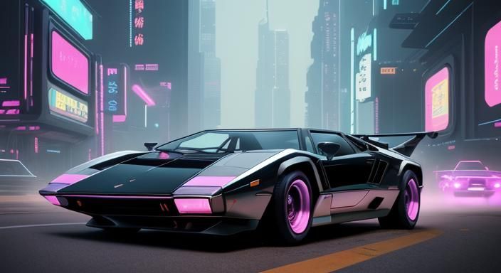 Flying Car in Retro Futurism Style