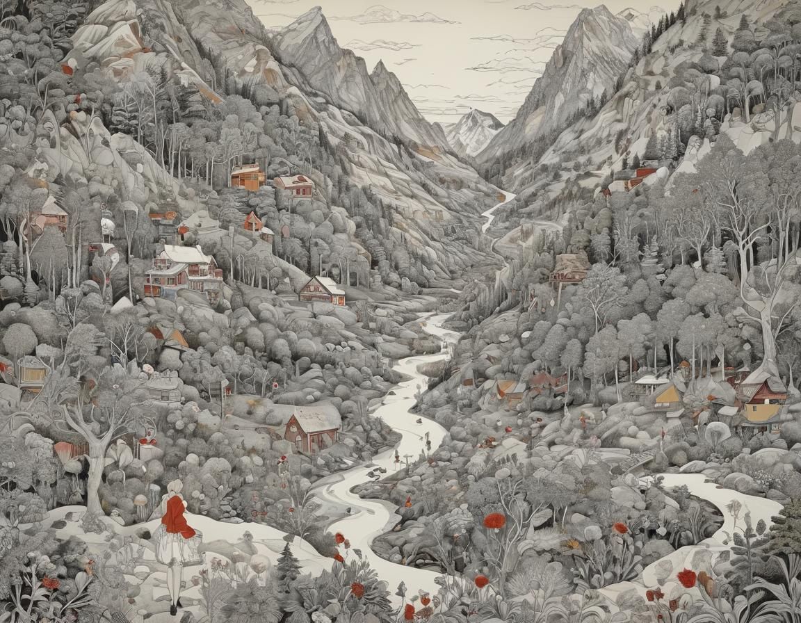 AI Landscape in Style of Barton and Guzek