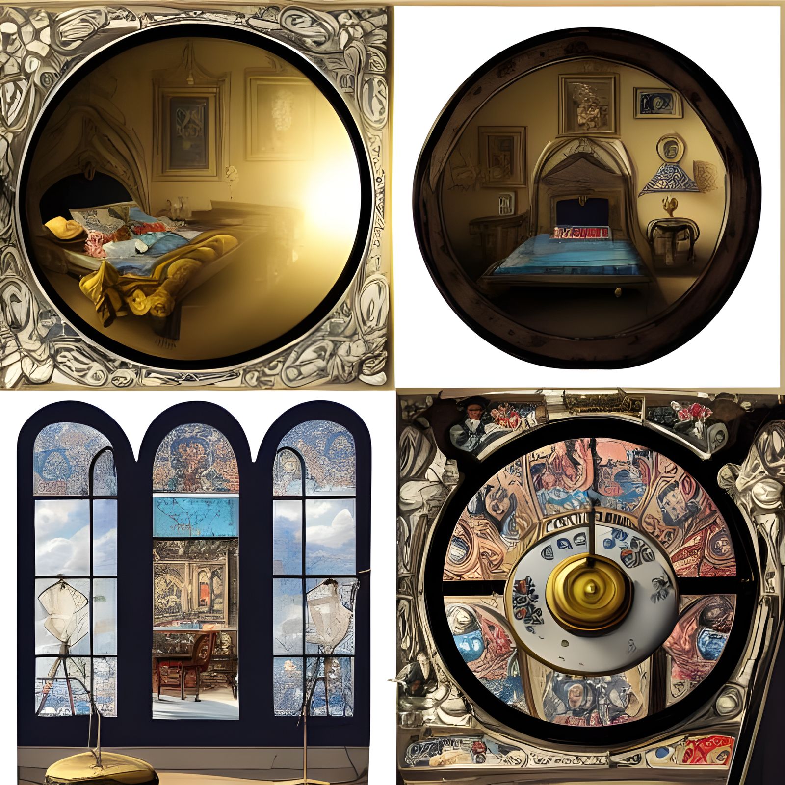 Victorian Bedroom with Music Boxes in Maximalist Style