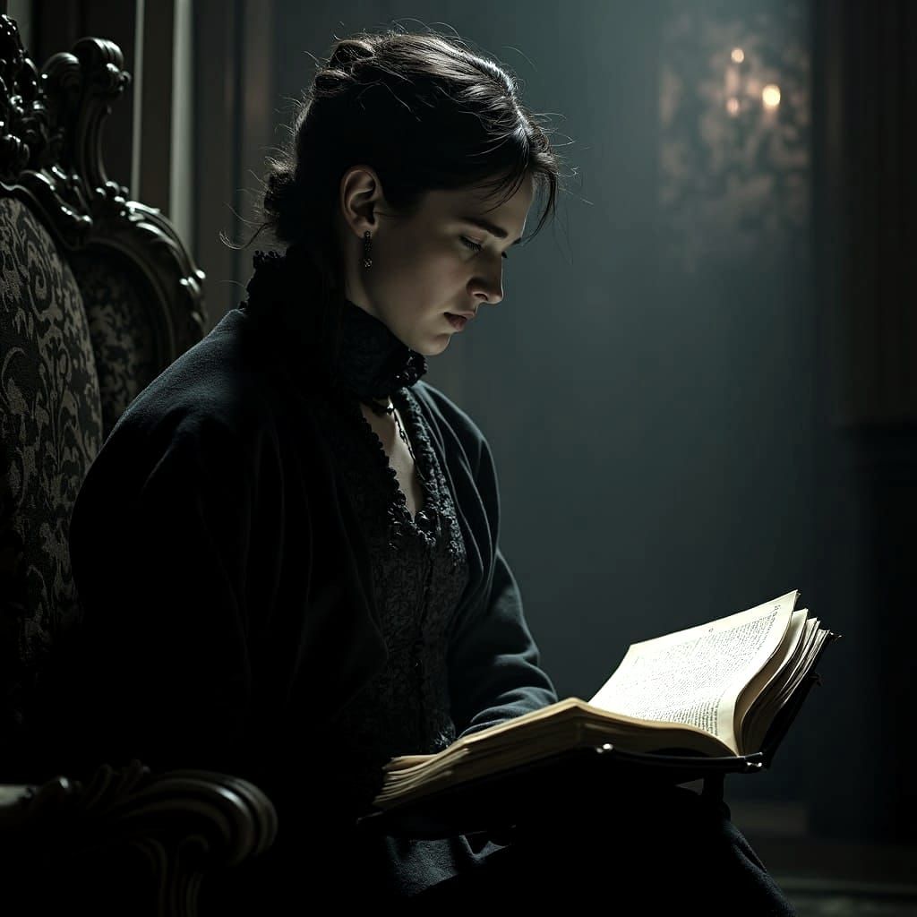 Gothic Portrait of Bernice in Edgar Allan Poe Style