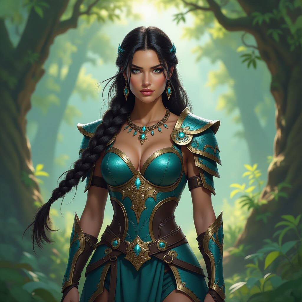 Centaur Knight in Sunlit Forest Clearing