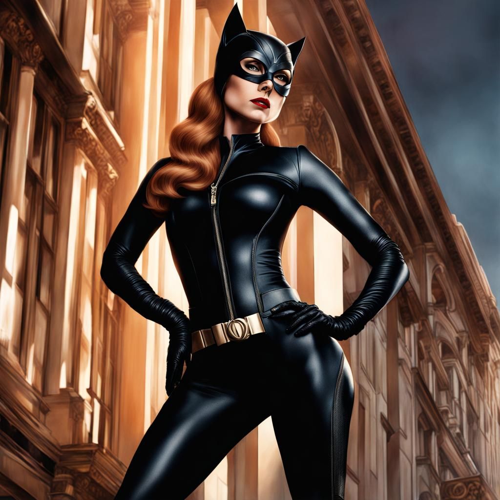 Hyperrealistic Catwoman Full Body Digital Art
