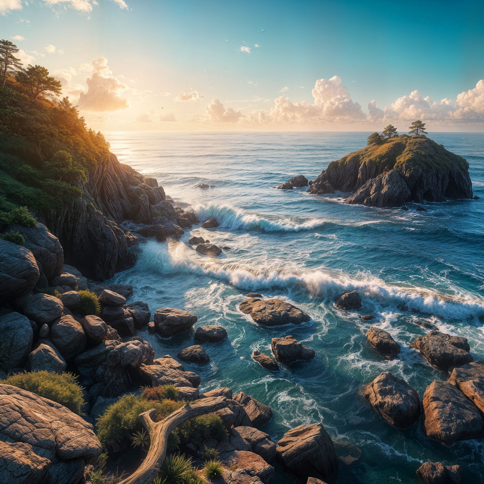 Majestic Oceanic Landscape in Dreamlike Style