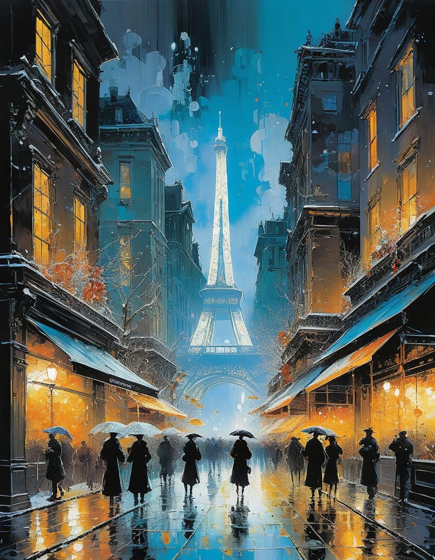 Ghostly New Year's Eve Party in Abstract Style