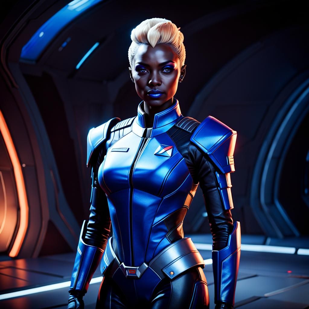 Beautiful Blonde Asari Officer in Unreal Engine 5