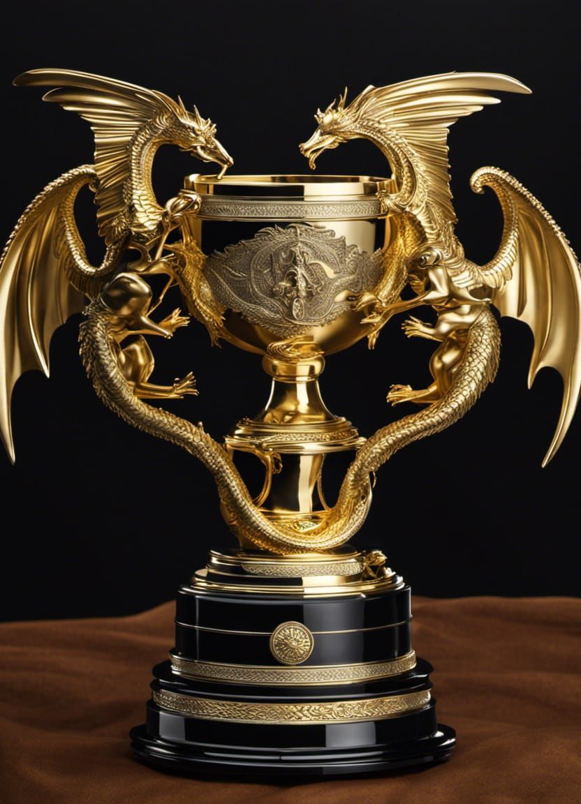 Dragon Riders on Symmetrical Fantasy Trophy Cup