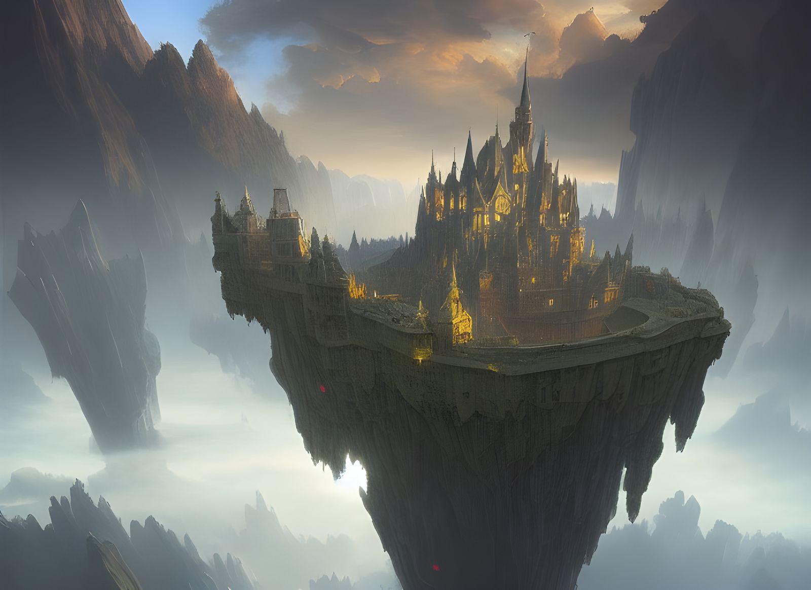 Castle on levitating rock