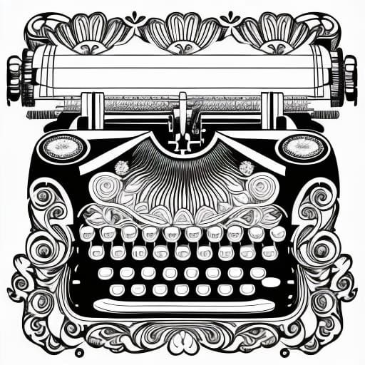 A typewriter coloring page