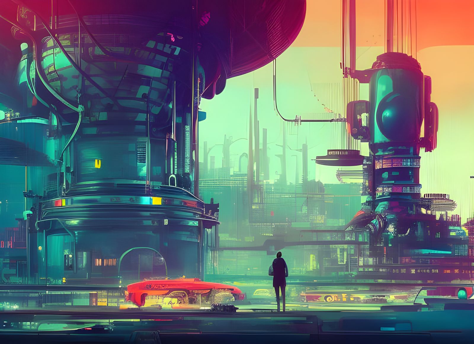 Atompunk City in a Bottle: Hyperdetailed Painting