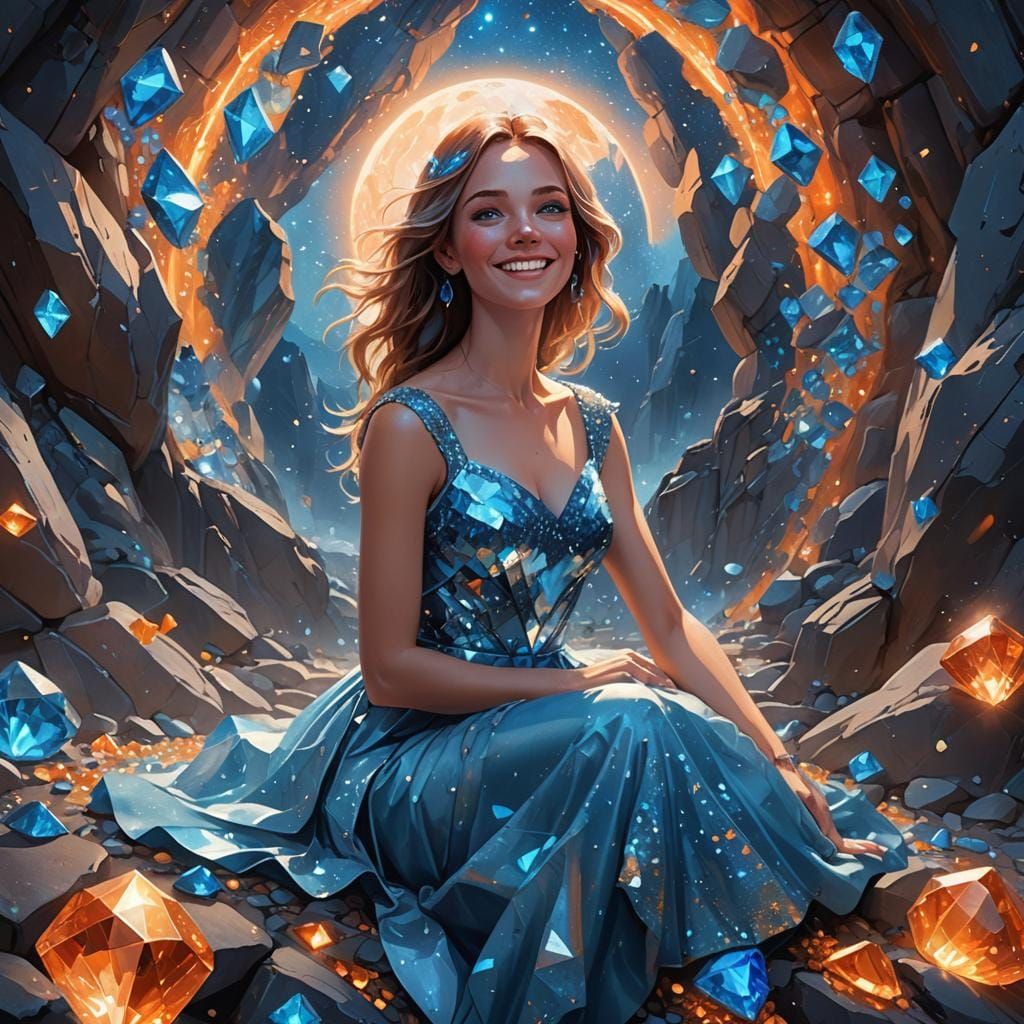 Blue Diamond Girl: A Fantastical Portrait