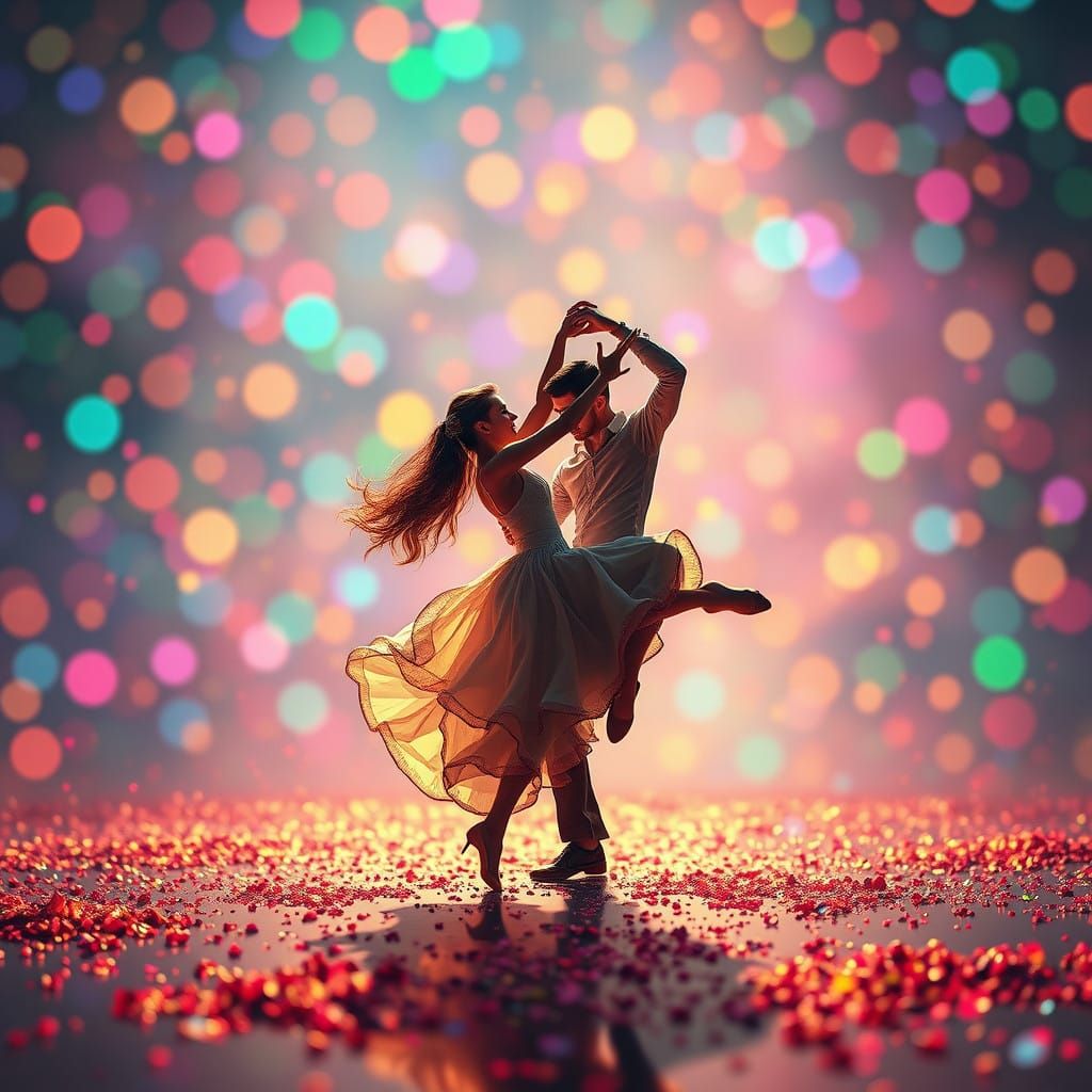 Whimsical Rock Dance Amidst Kaleidoscope of Color