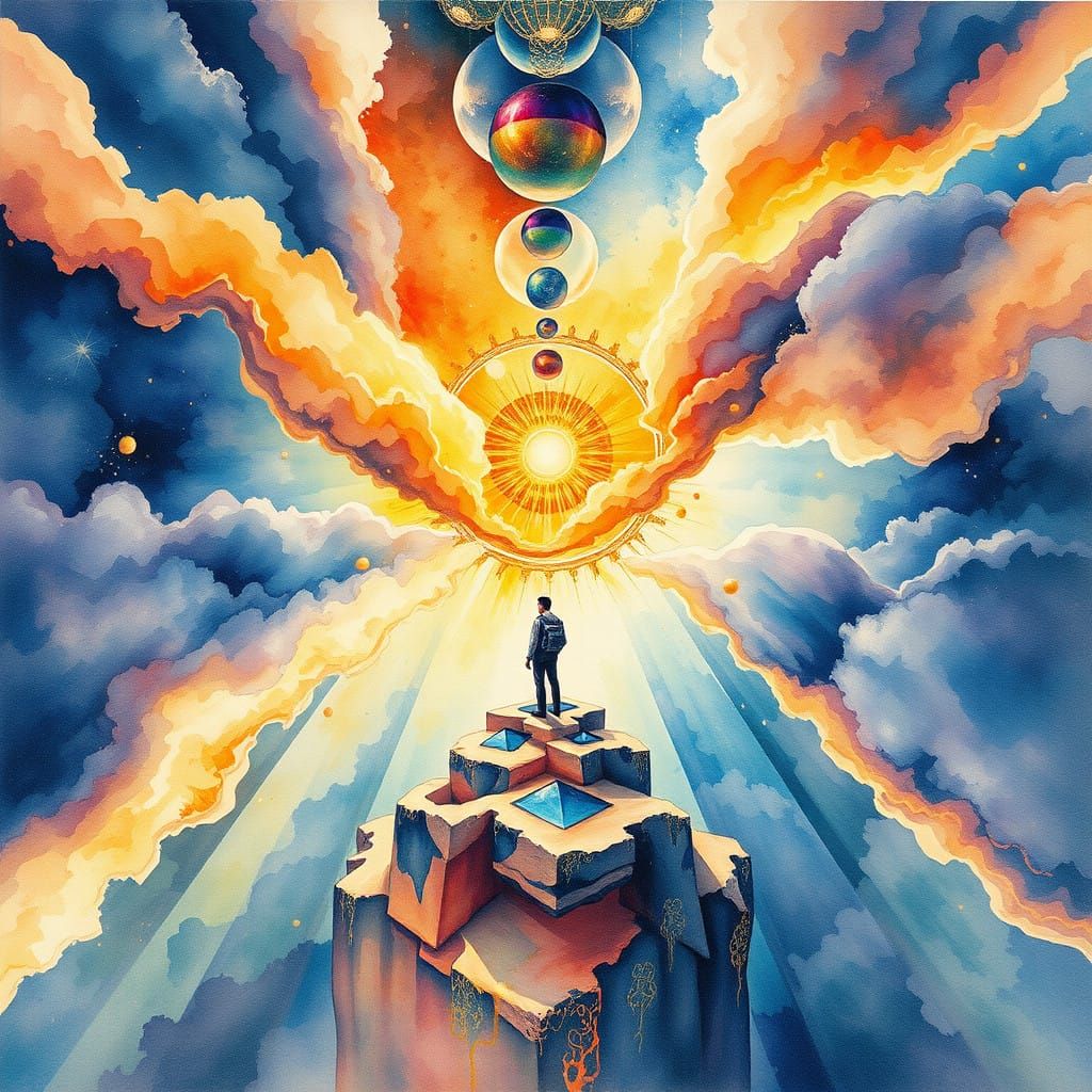 Ethereal Realism: Watercolor Metaphysical Portrait in Perfec...