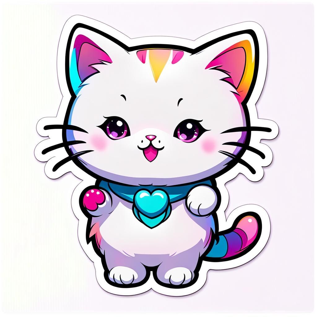 Cute Kawaii Kitty Sticker Art