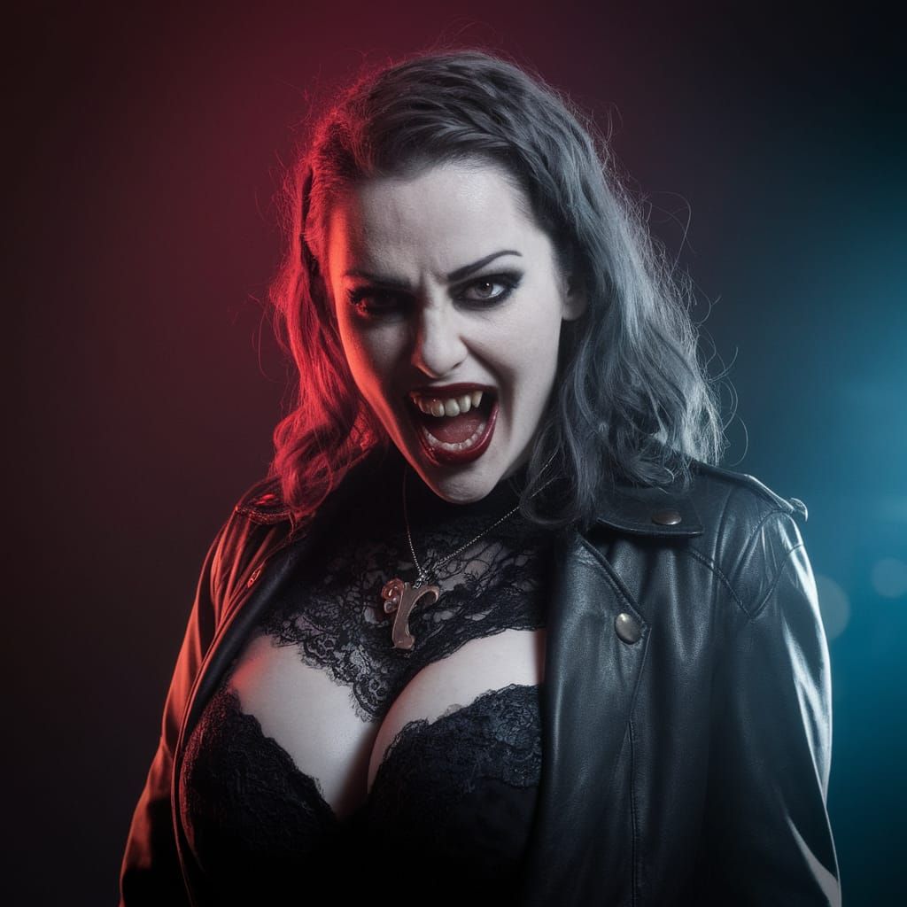 Japanese Gothic Vampire Bares Fangs at the Club