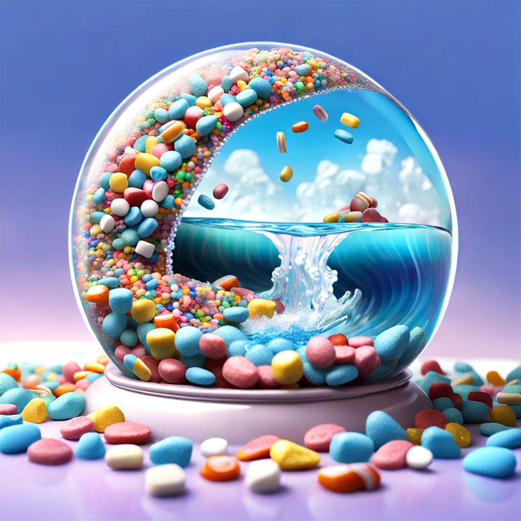 Candy Ocean Globe in Candyland Art Style